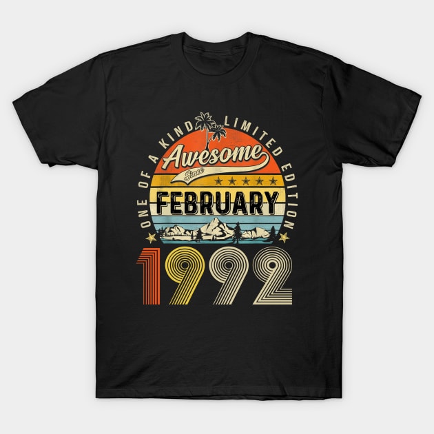 Awesome Since February 1992 Vintage 31st Birthday T-Shirt by Mhoon 